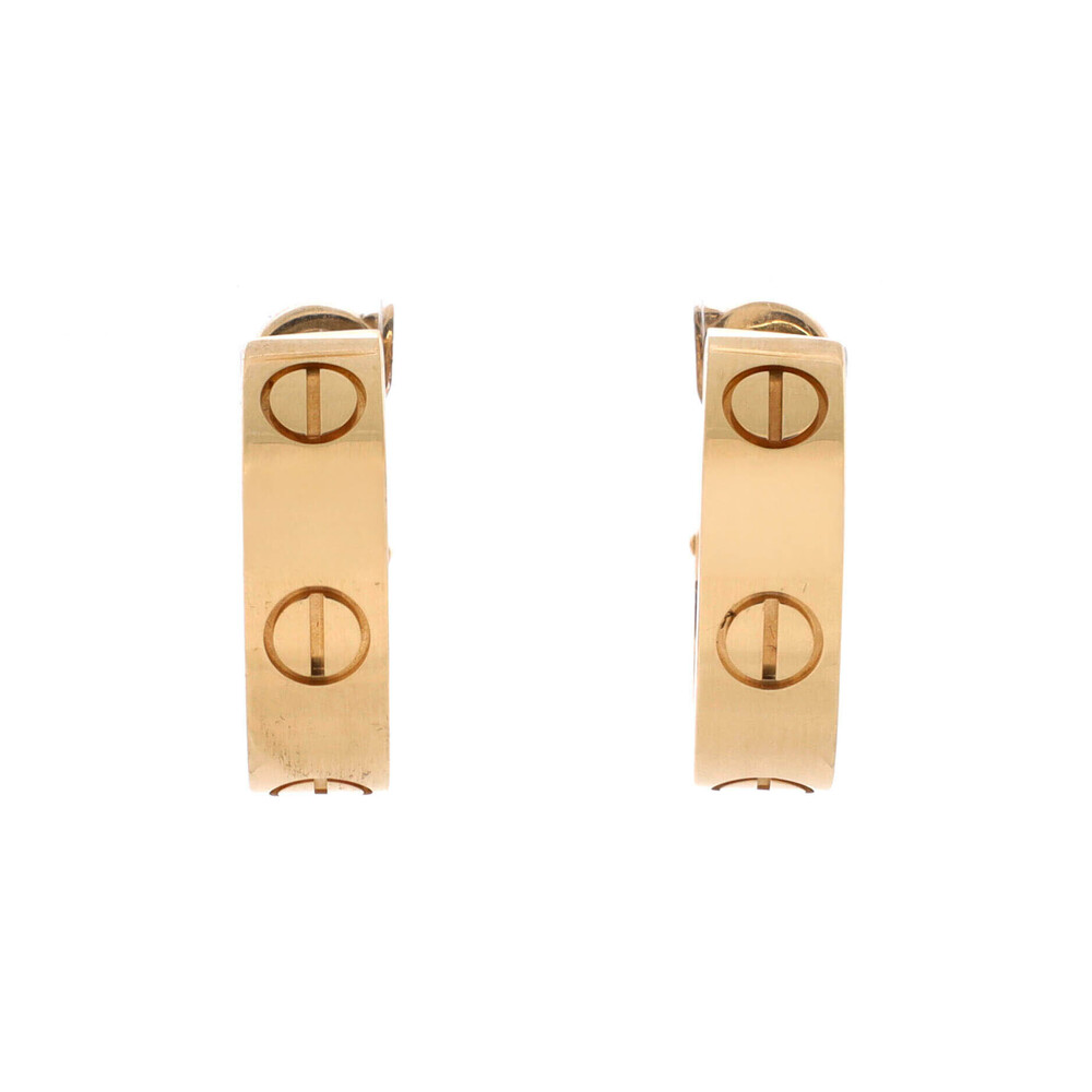 Cartier 5.5 LOVE French Clip Hoop Earrings 18K Yellow Gold